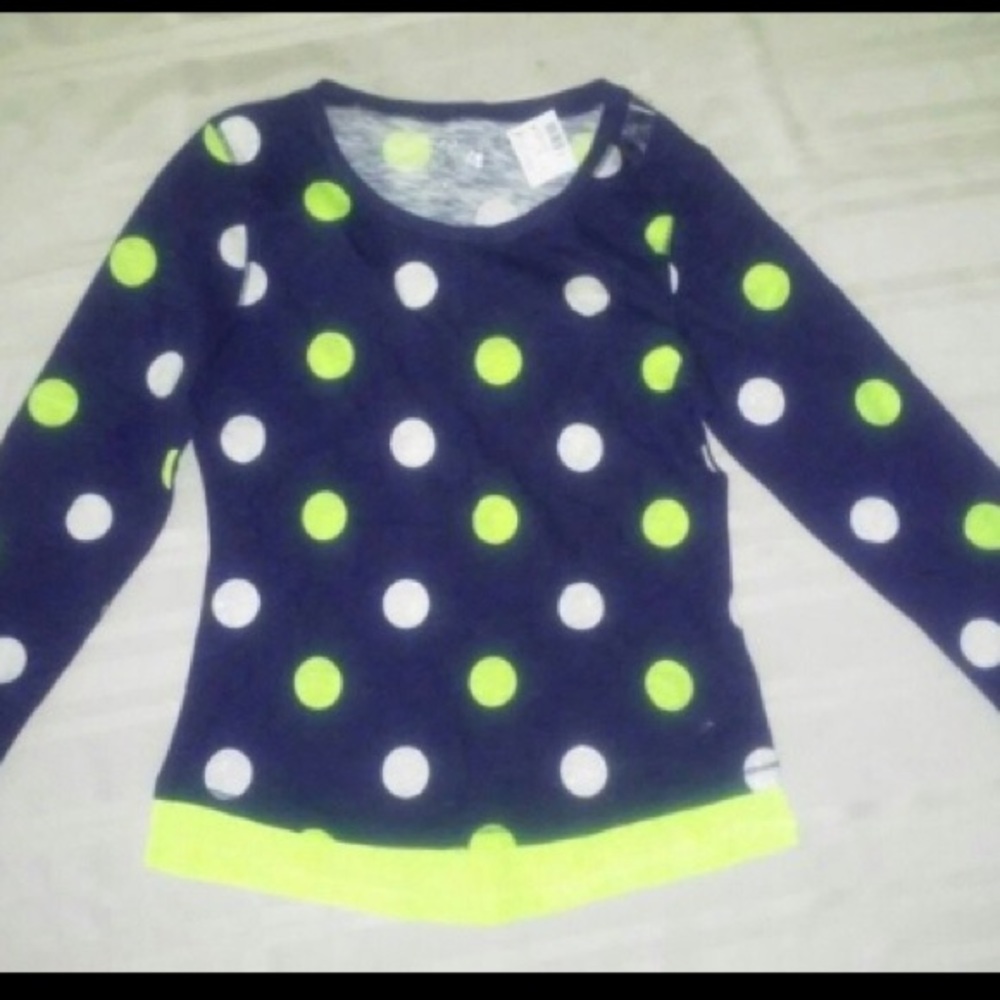 Justice Long Sleeve Top w/Dots Size 12